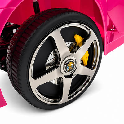 Carro Elétrico para Criança RUF CTT Rosa 4x4 24v c/ RODAS DE BORRACHA & ASSENTO EM PELE