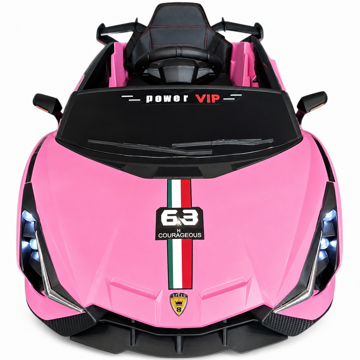 Carro Elétrico para Criança Sian Style Rosa 12v c/ RODAS DE BORRACHA & ASSENTO EM PELE