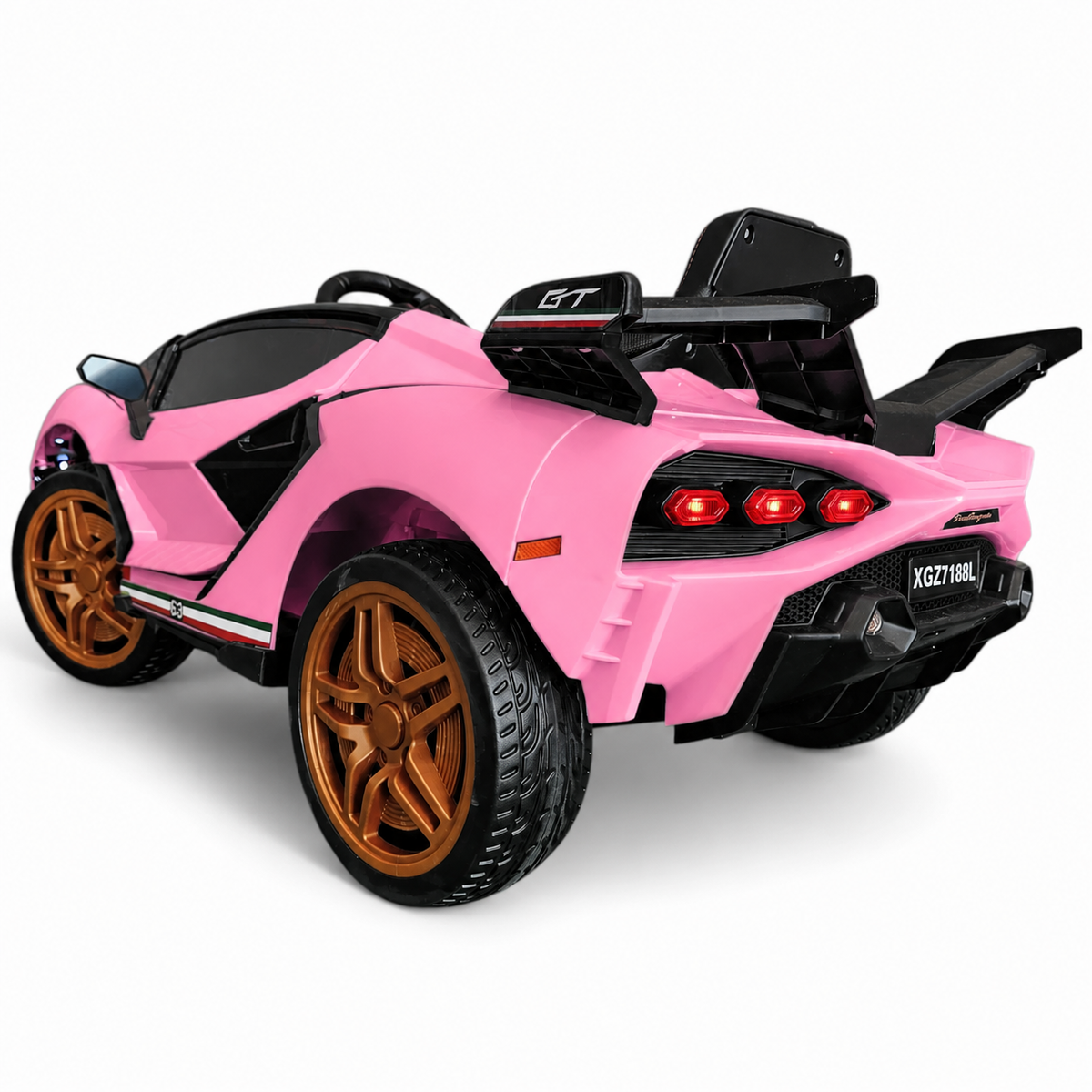 Carro Elétrico para Criança Sian Style Rosa 12v c/ RODAS DE BORRACHA & ASSENTO EM PELE