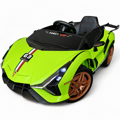 Carro Elétrico para Criança Sian Style Verde 12v c/ RODAS DE BORRACHA & ASSENTO EM PELE