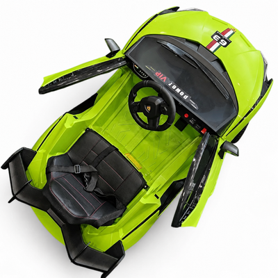 Carro Elétrico para Criança Sian Style Verde 12v c/ RODAS DE BORRACHA & ASSENTO EM PELE