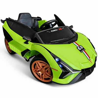 Carro Elétrico para Criança Sian Style Verde 12v c/ RODAS DE BORRACHA & ASSENTO EM PELE