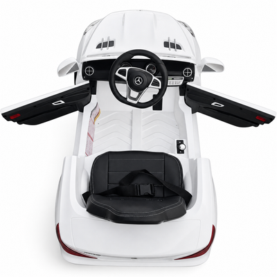 Carro Elétrico para Criança MERCEDES SL500 12V Branco c/ RODAS DE BORRACHA & ASSENTO EM PELE