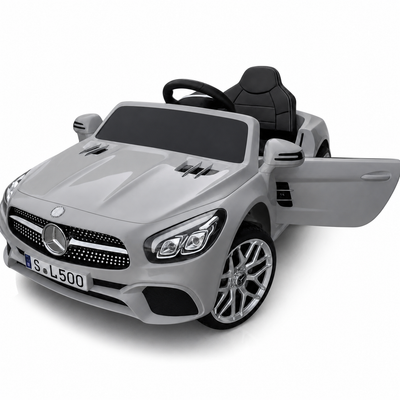 Carro Elétrico para Criança MERCEDES SL500 12V Cinza BATERIA DE LITIO c/ RODAS DE BORRACHA & ASSENTO EM PELE