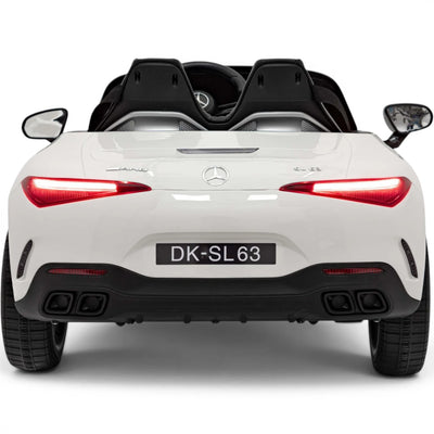 Carro Elétrico para Criança MERCEDES SL63 Branco 4x4  2 LUGARES 24v c/ RODAS DE BORRACHA & ASSENTO EM PELE
