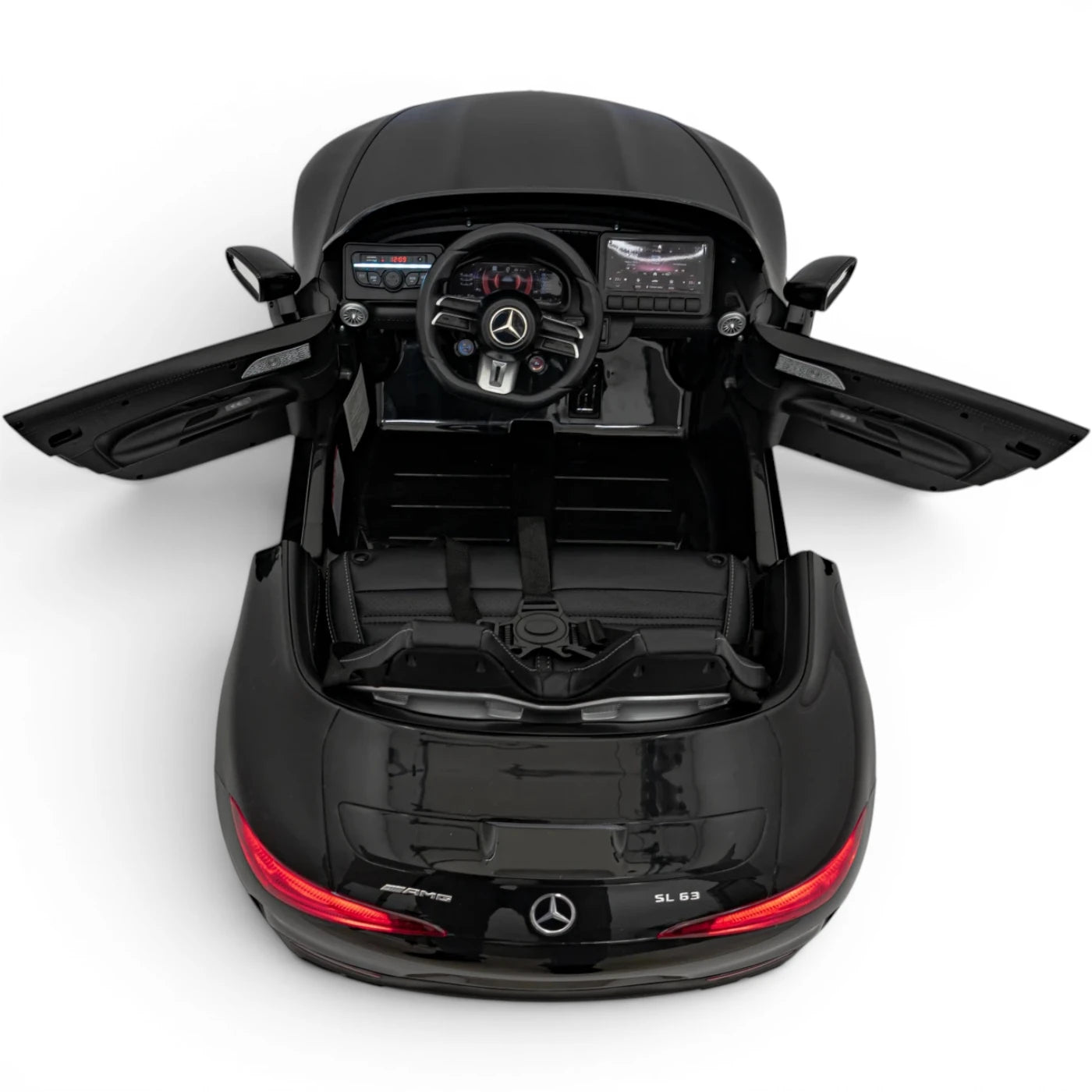 Carro Elétrico para Criança MERCEDES SL63 Preto 4x4 2 LUGARES 24v c/ RODAS DE BORRACHA & ASSENTO EM PELE