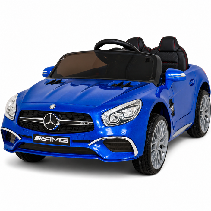 Carro Elétrico para Criança MERCEDES SL65 12V Ecrã MP4 Azul Metalizado c/ RODAS DE BORRACHA & ASSENTO EM PELE ECOLÓGICA