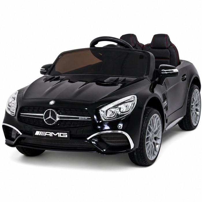Carro Elétrico para Criança MERCEDES SL65 12V Ecrã MP4 Preto Metalizado c/ RODAS DE BORRACHA & ASSENTO EM PELE ECOLÓGICA