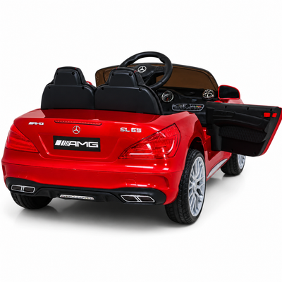 Carro Elétrico para Criança MERCEDES SL65 12V Ecrã MP4 Vermelho Metalizado c/ RODAS DE BORRACHA & ASSENTO EM PELE