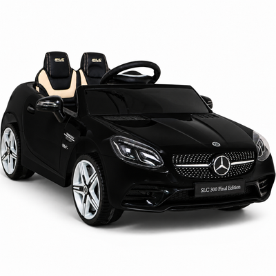 Carro Elétrico para Criança MERCEDES SLC300 12v Preto BATERIA DE LITIO c/ RODAS DE BORRACHA & ASSENTO EM PELE