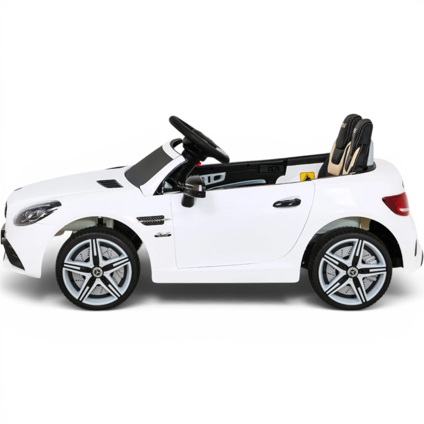 Carro Elétrico para Criança MERCEDES SLC300 12v Branco BATERIA DE LITIO c/ RODAS DE BORRACHA & ASSENTO EM PELE
