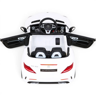 Carro Elétrico para Criança MERCEDES SLC300 12v Branco BATERIA DE LITIO c/ RODAS DE BORRACHA & ASSENTO EM PELE