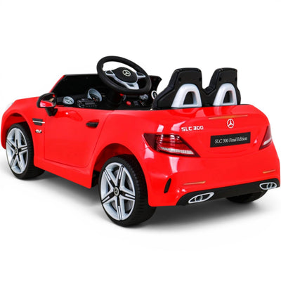 Carro Elétrico para Criança MERCEDES SLC300 12v Vermelho BATERIA DE LITIO c/ RODAS DE BORRACHA & ASSENTO EM PELE