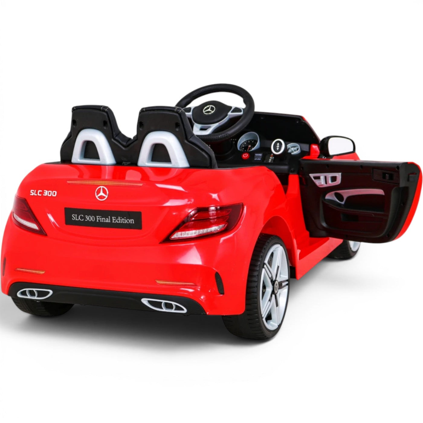 Carro Elétrico para Criança MERCEDES SLC300 12v Vermelho BATERIA DE LITIO c/ RODAS DE BORRACHA & ASSENTO EM PELE