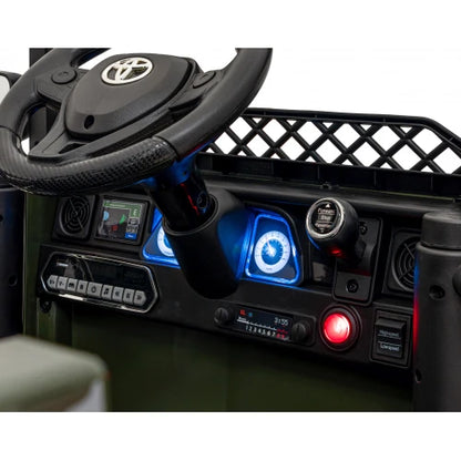 Carro Elétrico para Criança TOYOTA FJ CRUISER 12v 4X4 Verde Camuflado c/ RODAS DE BORRACHA & ASSENTO EM PELE