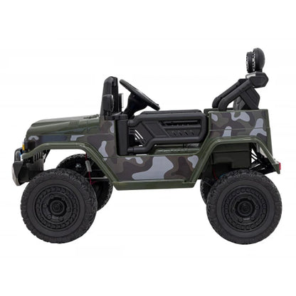 Carro Elétrico para Criança TOYOTA FJ CRUISER 12v 4X4 Verde Camuflado c/ RODAS DE BORRACHA & ASSENTO EM PELE