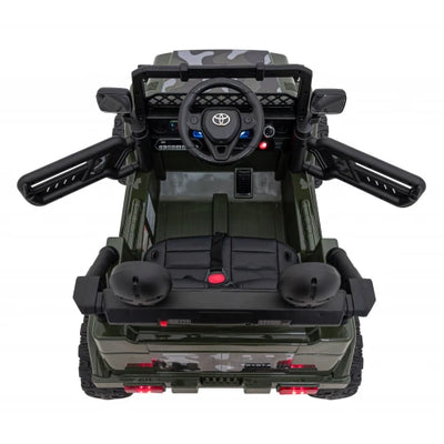 Carro Elétrico para Criança TOYOTA FJ CRUISER 12v 4X4 Verde Camuflado c/ RODAS DE BORRACHA & ASSENTO EM PELE