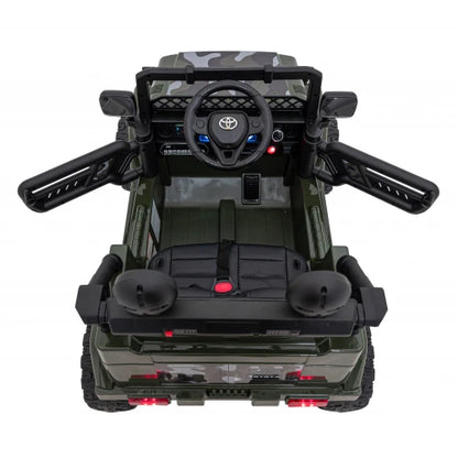 Carro Elétrico para Criança TOYOTA FJ CRUISER 12v 4X4 Verde Camuflado c/ RODAS DE BORRACHA & ASSENTO EM PELE