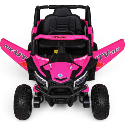Carro Elétrico para Criança Buggy UTV-MX 12v Rosa BATERIA DE LITIO c/ RODAS DE BORRACHA & ASSENTO EM PELE
