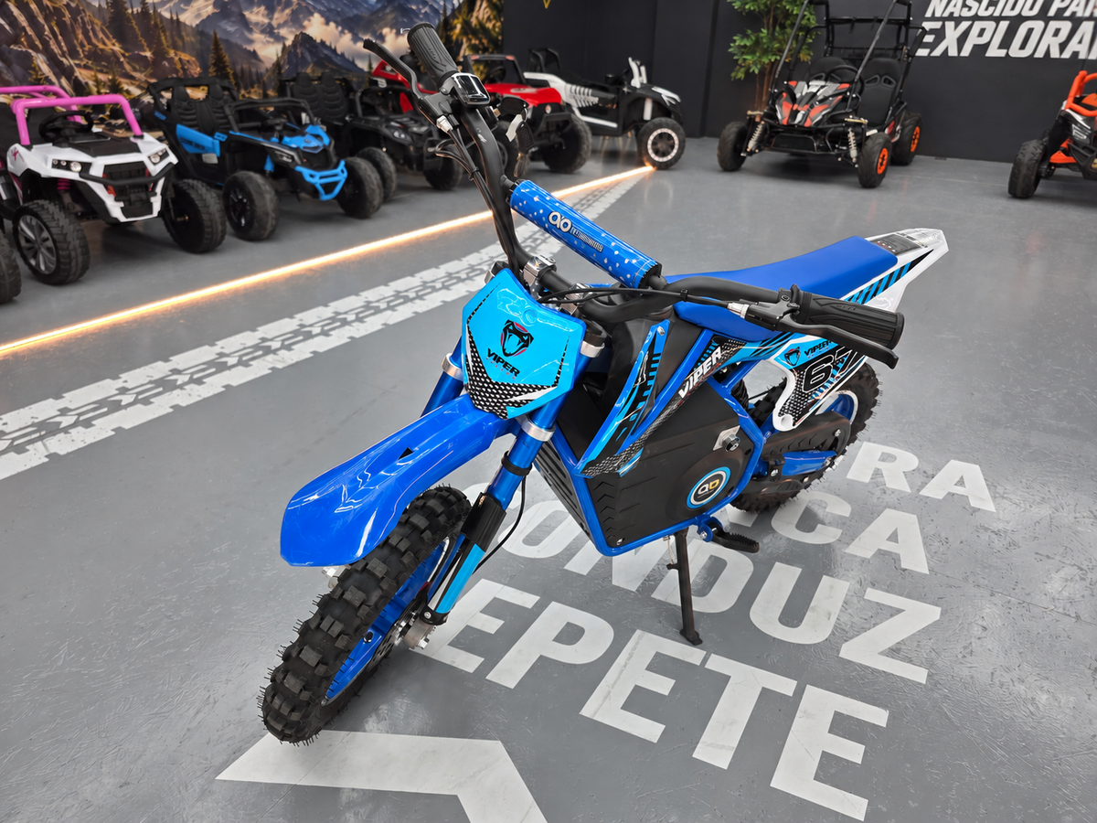 Mota de cross elétrica Viper azul