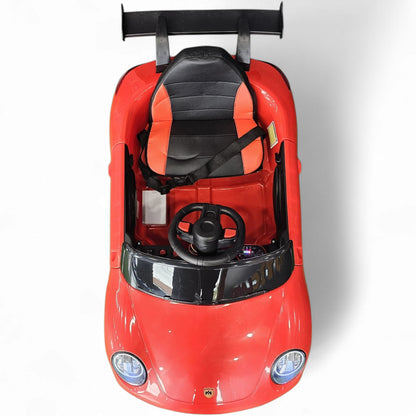 Carro Elétrico para Criança 911 Style Vermelho 12v c/ RODAS DE BORRACHA & ASSENTO EM PELE