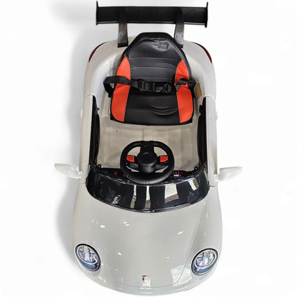 Carro Elétrico para Criança 911 Style Branco 12v c/ RODAS DE BORRACHA & ASSENTO EM PELE