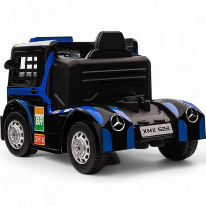 Carro Elétrico para Criança Mercedes AXOR 12v Azul c/ Rodas de Borracha & Assento em Pele