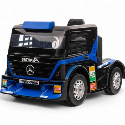 Carro Elétrico para Criança Mercedes AXOR 12v Azul c/ Rodas de Borracha & Assento em Pele