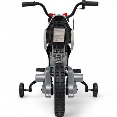 Mota Elétrica para Criança estilo CROSS 12v Laranja c/ RODAS DE BORRACHA & ASSENTO EM PELE