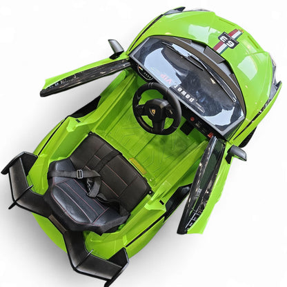 Carro Elétrico para Criança Sian Style Verde 12v c/ RODAS DE BORRACHA & ASSENTO EM PELE