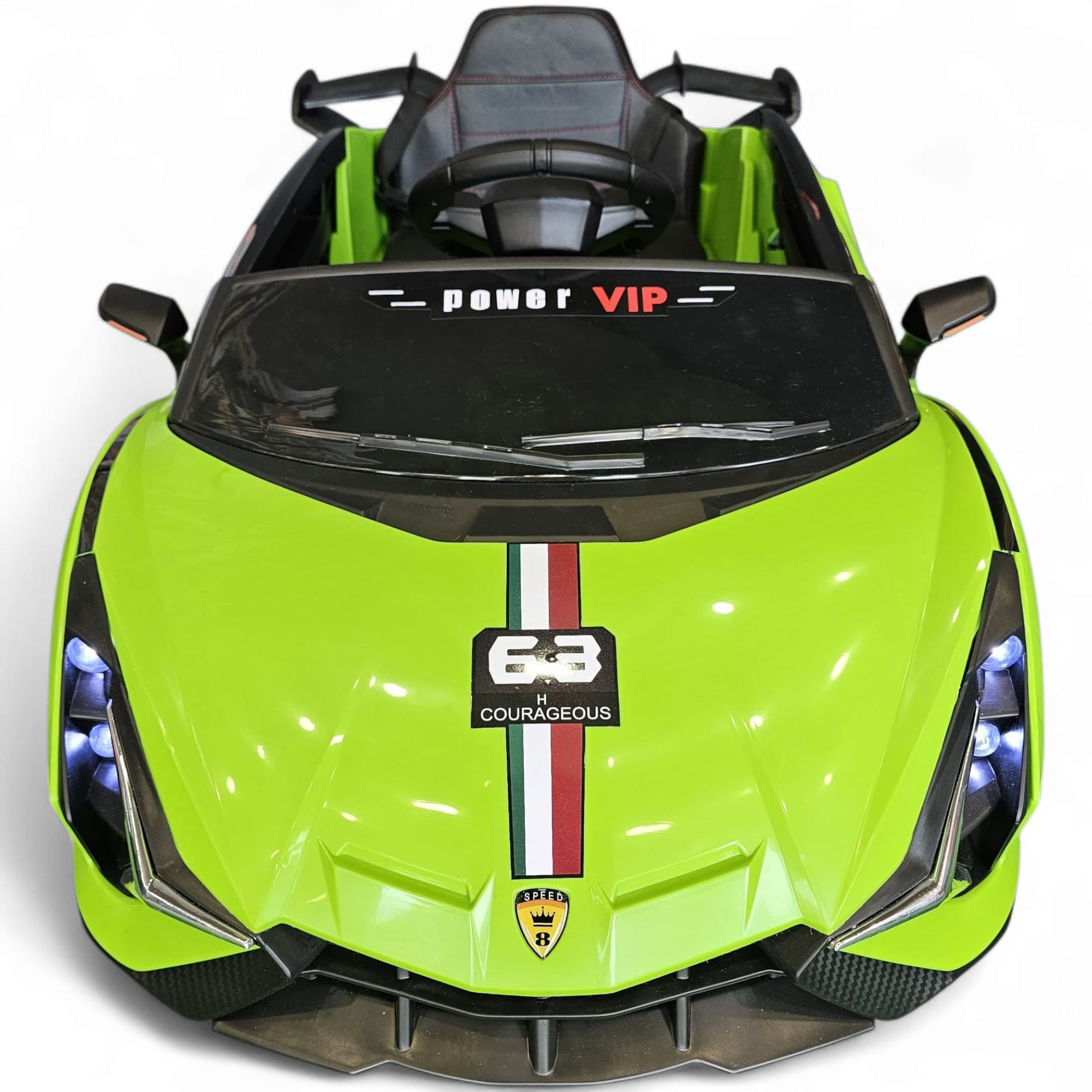 Carro Elétrico para Criança Sian Style Verde 12v c/ RODAS DE BORRACHA & ASSENTO EM PELE