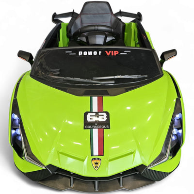 Carro Elétrico para Criança Sian Style Verde 12v c/ RODAS DE BORRACHA & ASSENTO EM PELE