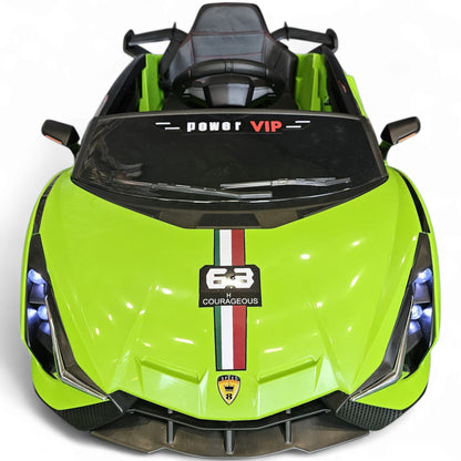 Carro Elétrico para Criança Sian Style Verde 12v c/ RODAS DE BORRACHA & ASSENTO EM PELE