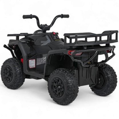 Mota 4 Elétrica para Criança MINI ATV QUAD ROBUST 12v Preta c/ RODAS DE BORRACHA & ASSENTO EM PELE
