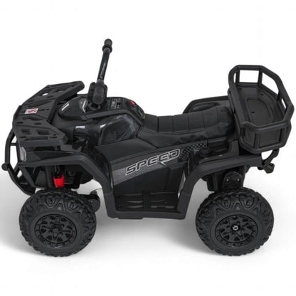 Mota 4 Elétrica para Criança MINI ATV QUAD ROBUST 12v Preta c/ RODAS DE BORRACHA & ASSENTO EM PELE