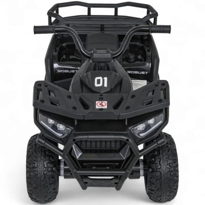 Mota 4 Elétrica para Criança MINI ATV QUAD ROBUST 12v Preta c/ RODAS DE BORRACHA & ASSENTO EM PELE