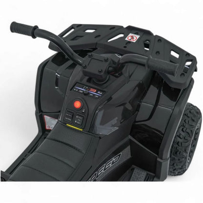 Mota 4 Elétrica para Criança MINI ATV QUAD ROBUST 12v Preta c/ RODAS DE BORRACHA & ASSENTO EM PELE