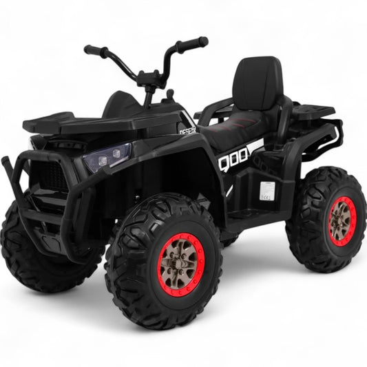 Mota Elétrica para Criança QUAD DESERT 12v Preto c/ RODAS DE BORRACHA & ASSENTO EM PELE