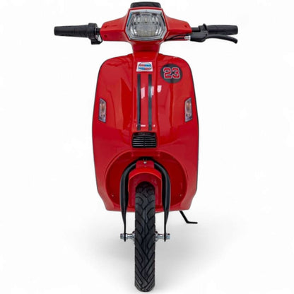 Mota Elétrica para Criança  Vespa Style 24v 350watts até 16Km/h Vermelho c/ RODAS PNEUMÁTICAS & ASSENTO EM PELE