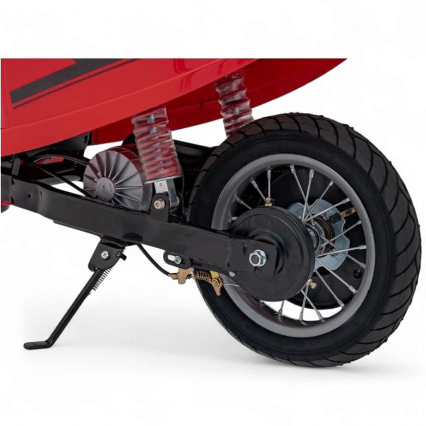 Mota Elétrica para Criança  Vespa Style 24v 350watts até 16Km/h Vermelho c/ RODAS PNEUMÁTICAS & ASSENTO EM PELE