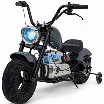 Mota Elétrica para Criança  Chopper Warrior 36v 350watts até 16Km/h Cinzenta c/ RODAS PNEUMÁTICAS & ASSENTO EM PELE