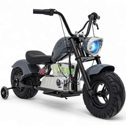 Mota Elétrica para Criança  Chopper Warrior 36v 350watts até 16Km/h Cinzenta c/ RODAS PNEUMÁTICAS & ASSENTO EM PELE