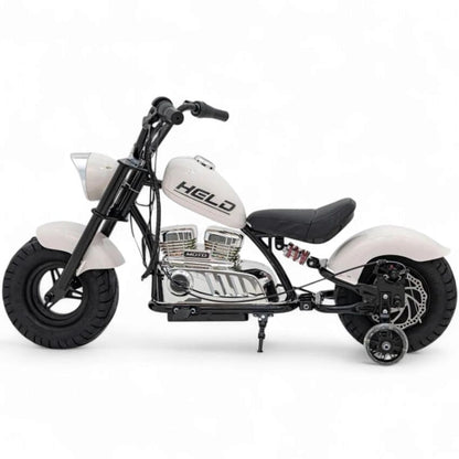 Mota Elétrica para Criança  Chopper Warrior 36v 350watts até 16Km/h Branca c/ RODAS PNEUMÁTICAS & ASSENTO EM PELE