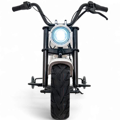 Mota Elétrica para Criança  Chopper Warrior 36v 350watts até 16Km/h Branca c/ RODAS PNEUMÁTICAS & ASSENTO EM PELE