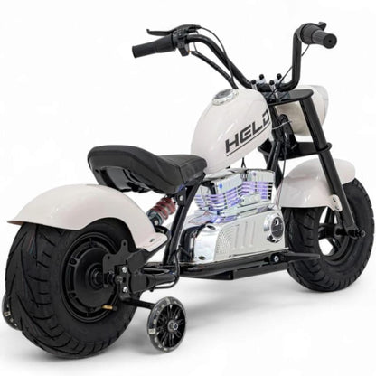 Mota Elétrica para Criança  Chopper Warrior 36v 350watts até 16Km/h Branca c/ RODAS PNEUMÁTICAS & ASSENTO EM PELE