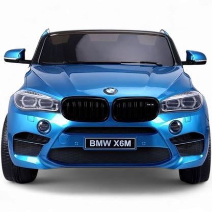 Carro elétrico para criança BMW X6M 12v Azul Metalizado 2 Lugares c/ RODAS DE BORRACHA & ASSENTO EM PELE