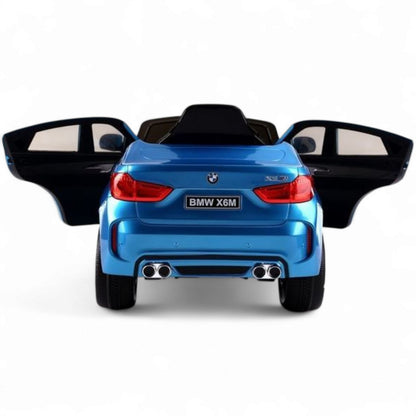 Carro Elétrico para Criança BMW X6M 12v Azul Metalizado c/ RODAS DE BORRACHA & ASSENTO EM PELE