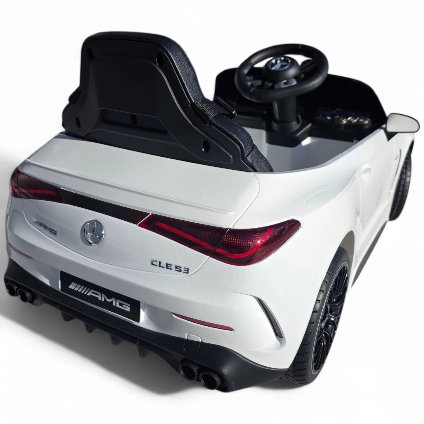 Carro Elétrico para Criança Mercedes CLE53 Branco 12v c/ RODAS DE BORRACHA & ASSENTO EM PELE