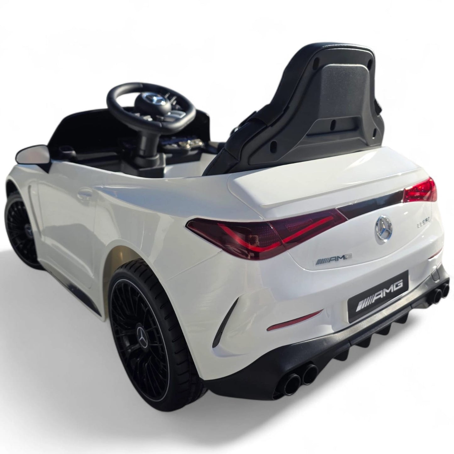 Carro Elétrico para Criança Mercedes CLE53 Branco 12v c/ RODAS DE BORRACHA & ASSENTO EM PELE