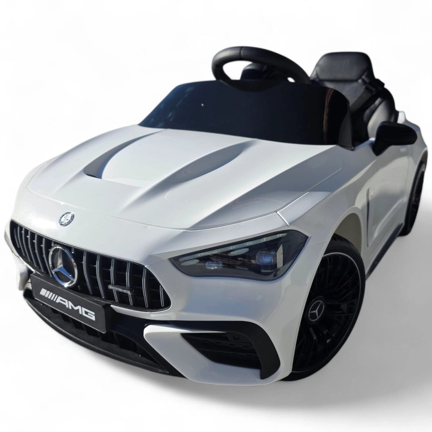 Carro Elétrico para Criança Mercedes CLE53 Branco 12v c/ RODAS DE BORRACHA & ASSENTO EM PELE